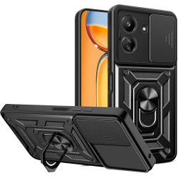 Bodycell Armor Slide - Ανθεκτική Θήκη Xiaomi Redmi 13C 4G / Poco C65 με Κάλυμμα για την Κάμερα & Μεταλλικό Ring Holder - Black (5206015072864)