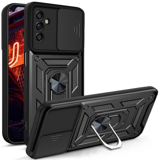 Bodycell Armor Slide - Ανθεκτική Θήκη Samsung Galaxy A05s με Κάλυμμα για την Κάμερα & Μεταλλικό Ring Holder - Black (5206015072291)