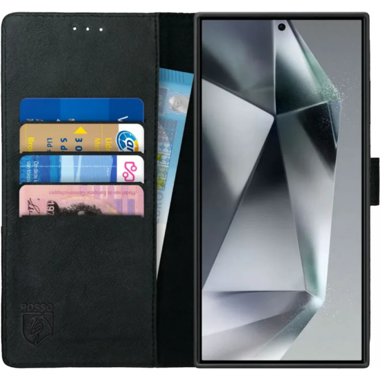 Δερμάτινη Θήκη Πορτοφόλι - Samsung Galaxy S24 Ultra - Rosso Deluxe - Black (8719246427084)