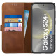 Δερμάτινη Θήκη Πορτοφόλι - Samsung Galaxy S24 Plus - Rosso Deluxe - Brown (8719246427114)