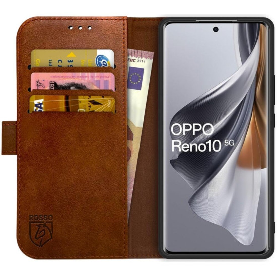 Rosso Element PU Θήκη Πορτοφόλι Oppo Reno10 - Brown (8719246427558)