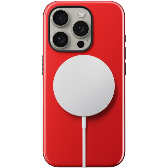 Nomad Sport Case - Σκληρή Θήκη MagSafe με TPU Bumper - Apple iPhone 15 Pro - Night Watch Red (NM01586285)