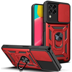 Bodycell Armor Slide - Ανθεκτική Θήκη Samsung Galaxy M33 με Κάλυμμα για την Κάμερα & Μεταλλικό Ring Holder - Red (5206015011443)