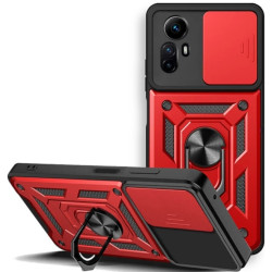 Bodycell Armor Slide - Ανθεκτική Θήκη Xiaomi Redmi Note 12S με Κάλυμμα για την Κάμερα & Μεταλλικό Ring Holder - Red (5206015022050)