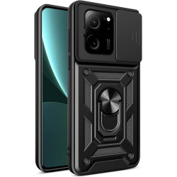 Bodycell Armor Slide - Ανθεκτική Θήκη Xiaomi 13T / 13T Pro με Κάλυμμα για την Κάμερα & Μεταλλικό Ring Holder - Black (5206015072321)