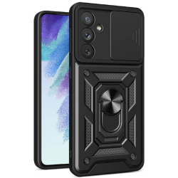 Bodycell Armor Slide - Ανθεκτική Θήκη Samsung Galaxy S23 FE με Κάλυμμα για την Κάμερα & Μεταλλικό Ring Holder - Black (5206015072260)