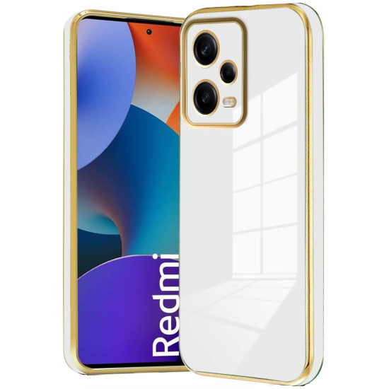 Bodycell Gold Plated - Θήκη Σιλικόνης Xiaomi Redmi Note 12 Pro 5G - White (5206015071775)