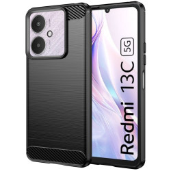 Techsuit Carbon Silicone - Θήκη Σιλικόνης Xiaomi Redmi 13C / Poco C65 / Poco M6 - Black (5949419085053)
