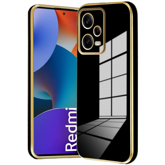 Bodycell Gold Plated - Θήκη Σιλικόνης Xiaomi Redmi Note 12 Pro 5G - Black (5206015071744)