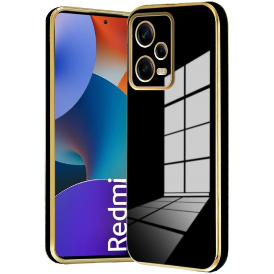 Bodycell Gold Plated - Θήκη Σιλικόνης Xiaomi Redmi Note 12 5G / Poco X5 - Black (5206015071706)