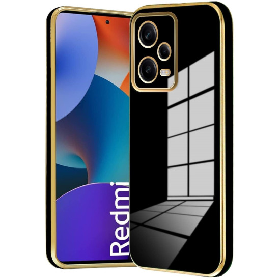 Bodycell Gold Plated - Θήκη Σιλικόνης Xiaomi Redmi Note 12 Pro Plus - Black (5206015071782)