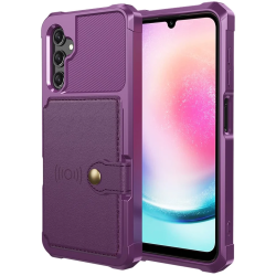 HappyCase 3 σε 1 - Θήκη Σιλικόνης με Ενσωματωμένο PU Πορτοφόλι - Samsung Galaxy A25 - Purple (8719246420771)