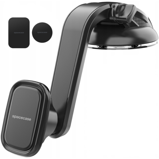 Spacecase SC11 Dashboard Magnetic Car Holder - Universal Μαγνητική Βάση Κινητών με Βεντούζα για Ταμπλό Αυτοκινήτου - Black (5905719039042)