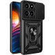 Ανθεκτική Θήκη με Κάλυμμα για την Κάμερα & Μεταλλικό Ring Holder - Xiaomi 14 - Bodycell Armor Slide - Black (5206015072741)