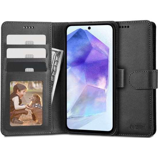 Θήκη Πορτοφόλι Samsung Galaxy A55 - Tech-Protect Wallet - Black (5906203692118)