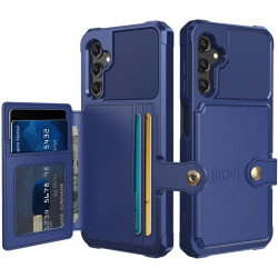 HappyCase 3 σε 1 - Θήκη Σιλικόνης με Ενσωματωμένο PU Πορτοφόλι - Samsung Galaxy A25 - Dark Blue (8719246421372)