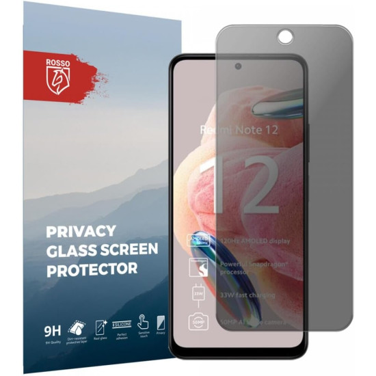 Rosso Tempered Glass Privacy - Αντιχαρακτικό Γυαλί Προστασίας Απορρήτου Οθόνης Xiaomi Redmi 12 (8719246429101)