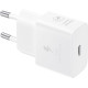 Official Samsung T2510 Fast Travel Charger - Ταχυφορτιστής Ταξιδιού / Αντάπτορας με 1 x Type-C - 25W - White (EP-T2510NWEGEU)