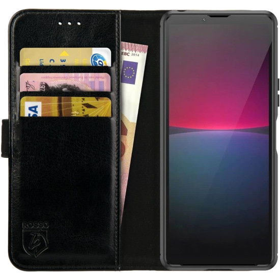 Rosso Element PU Θήκη Πορτοφόλι Sony Xperia 10 V - Black (8719246387531)