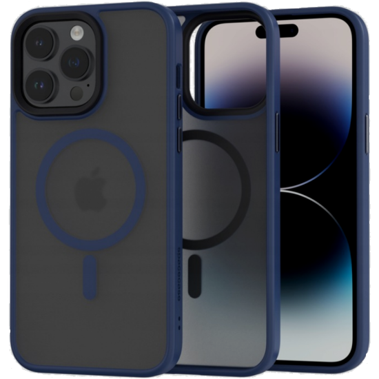 Spacecase Hybrid MagSafe - Σκληρή Ημιδιάφανη Θήκη MagSafe - Apple iPhone 14 Pro Max - Dark Blue (5905719103064)