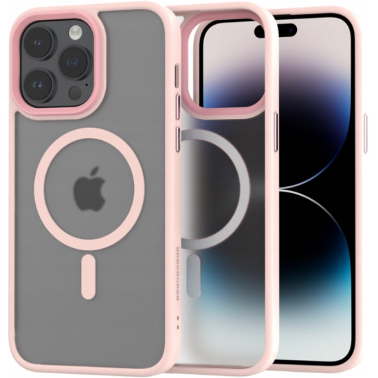 Spacecase Hybrid MagSafe - Σκληρή Ημιδιάφανη Θήκη MagSafe - Apple iPhone 14 Pro Max - Pink (5905719103095)