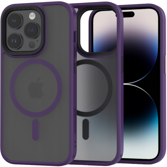 Spacecase Hybrid MagSafe - Σκληρή Ημιδιάφανη Θήκη MagSafe - Apple iPhone 14 Pro - Purple (5905719103026)