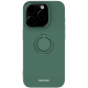 Spacecase Silicone Ring - Θήκη Σιλικόνης με Μεταλλικό Μαγνητικό Ring Holder - Apple iPhone 15 Pro - Dark Green (5905719103866)
