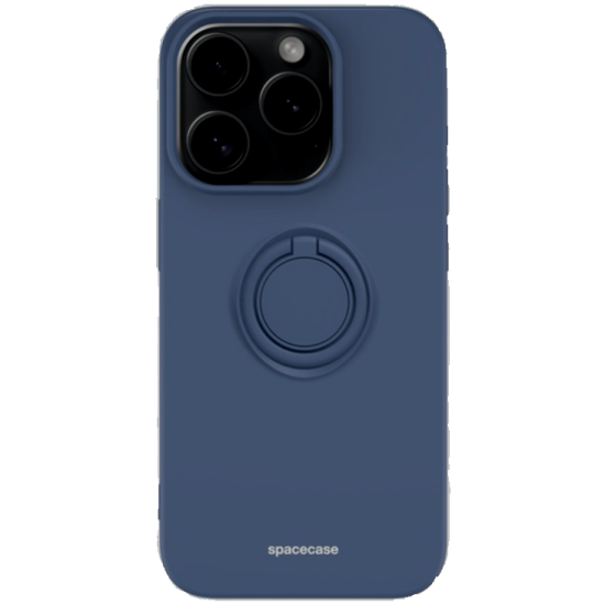 Spacecase Silicone Ring - Θήκη Σιλικόνης με Μεταλλικό Μαγνητικό Ring Holder - Apple iPhone 15 Pro - Blue (5905719103859)