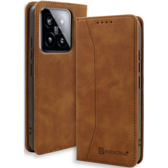 Θήκη Πορτοφόλι - Xiaomi 14 Pro - Bodycell Book Case - Brown (5206015073342)