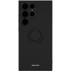Spacecase Silicone Ring - Θήκη Σιλικόνης με Μεταλλικό Μαγνητικό Ring Holder - Samsung Galaxy S23 Ultra - Black (5905719014292)