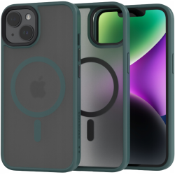 Spacecase Hybrid MagSafe - Σκληρή Ημιδιάφανη Θήκη MagSafe - Apple iPhone 14 - Dark Green (5905719102951)