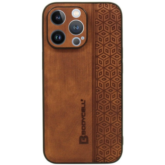 Bodycell Pattern Leather - Σκληρή Θήκη Apple iPhone 14 Pro - Brown (5206015068621)