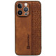 Bodycell Pattern Leather - Σκληρή Θήκη Apple iPhone 14 Pro - Brown (5206015068621)