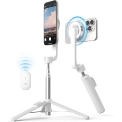 Elago Magnetic Selfie Stick - Βάση MagSafe / Ασύρματο Bluetooth Selfie Stick / Τρίποδο με Τηλεχειριστήριο - White (EMSSTICK-WH)