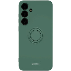 Θήκη Σιλικόνης με Μεταλλικό Μαγνητικό Ring Holder - Samsung Galaxy S24 Plus - Spacecase Silicone Ring - Dark Green (5905719106768)