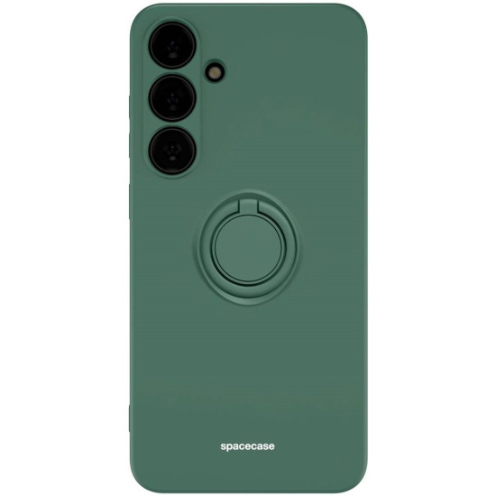 Θήκη Σιλικόνης με Μεταλλικό Μαγνητικό Ring Holder - Samsung Galaxy S24 Plus - Spacecase Silicone Ring - Dark Green (5905719106768)