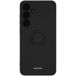 Θήκη Σιλικόνης με Μεταλλικό Μαγνητικό Ring Holder - Samsung Galaxy S24 Plus - Spacecase Silicone Ring - Black (5905719106737)