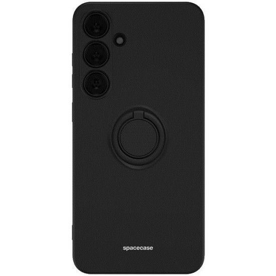Θήκη Σιλικόνης με Μεταλλικό Μαγνητικό Ring Holder - Samsung Galaxy S24 Plus - Spacecase Silicone Ring - Black (5905719106737)