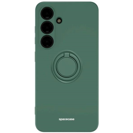 Θήκη Σιλικόνης με Μεταλλικό Μαγνητικό Ring Holder - Samsung Galaxy S24 - Spacecase Silicone Ring - Dark Green (5905719106720)