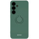 Θήκη Σιλικόνης με Μεταλλικό Μαγνητικό Ring Holder - Samsung Galaxy S24 - Spacecase Silicone Ring - Dark Green (5905719106720)