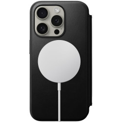 Nomad Modern Leather Folio - MagSafe Δερμάτινη Θήκη - Πορτοφόλι Apple iPhone 15 Pro - Black (NM01627685)