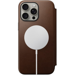 Θήκη iPhone 15 Pro Max Nomad Modern Leather Folio Δερμάτινο Πορτοφόλι με MagSafe - Brown (NM01633785)