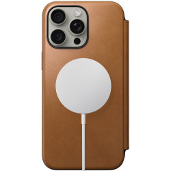 Θήκη iPhone 15 Pro Max Nomad Modern Leather Folio Δερμάτινο Πορτοφόλι με MagSafe - English Tan (NM01634485)