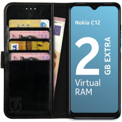 PU Θήκη Πορτοφόλι - Nokia C12 - Rosso Element - Black (8719246427046)