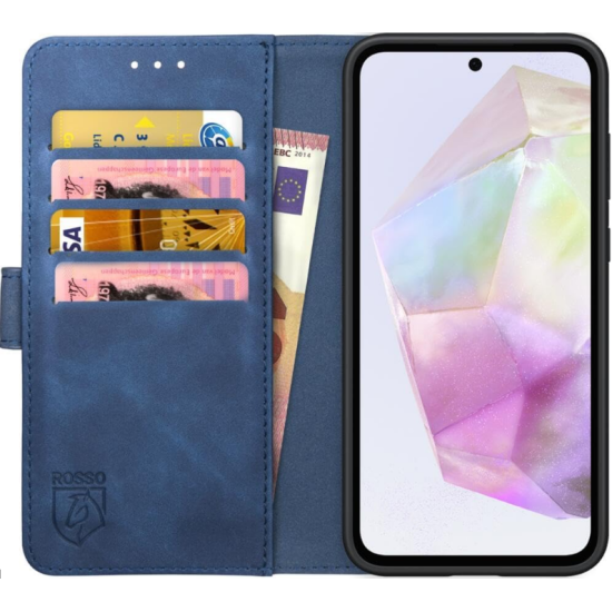 PU Θήκη Πορτοφόλι - Samsung Galaxy A35 - Rosso Element - Blue (8719246438325)