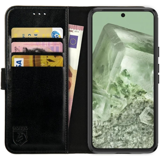 Rosso Element PU Θήκη Πορτοφόλι Google Pixel 8 - Black (8719246390418)