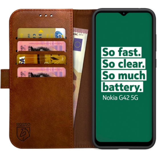 Rosso Element PU Θήκη Πορτοφόλι Nokia G42 - Brown (8719246438509)