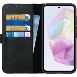 Δερμάτινη Θήκη Πορτοφόλι - Samsung Galaxy A35 - Rosso Deluxe - Black (8719246438349)
