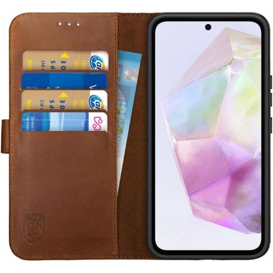 Δερμάτινη Θήκη Πορτοφόλι - Samsung Galaxy A35 - Rosso Deluxe - Brown (8719246438356)