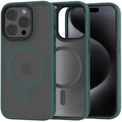Spacecase Hybrid MagSafe - Σκληρή Ημιδιάφανη Θήκη MagSafe - Apple iPhone 15 Pro - Dark Green (5905719103217)